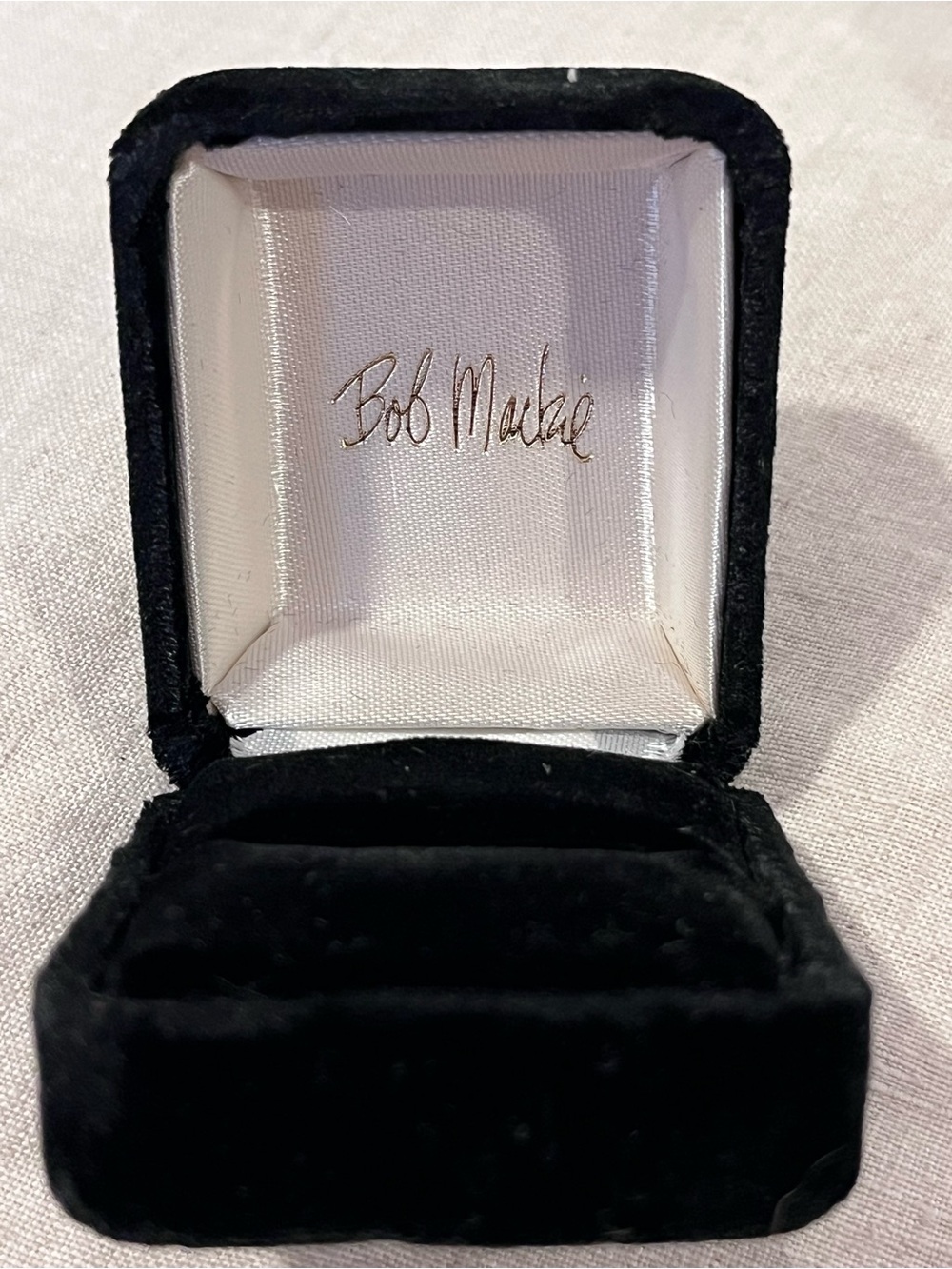 Bob Mackie Black Velvet Ring Box